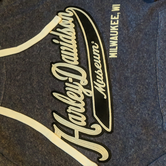 Harley Davidson museum women's mock neck hooded sweatshirt - Picture 2 of 6